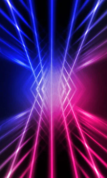 Dark Abstract Futuristic Background Neon Lines Glow Neon Lines Shapes — Stock Photo, Image