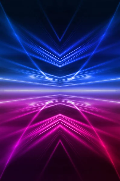 Dark Abstract Futuristic Background Neon Lines Glow Neon Lines Shapes — Stock Photo, Image