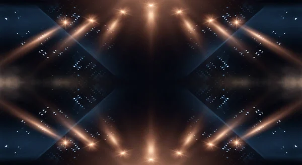 Boş Gösteri Sahnesinin Arkaplanı Boş Karanlık Modern Soyut Neon Arkaplan — Stok fotoğraf