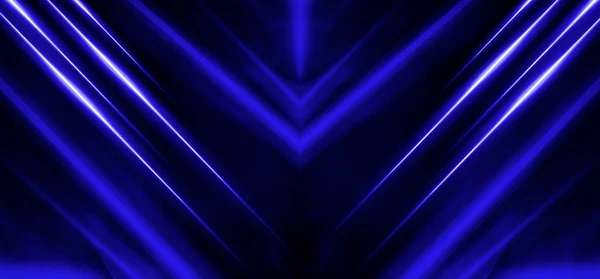 Тунель Блакитному Неоновому Світлі Підземний Прохід Абстрактний Синій Фон Фон — стокове фото