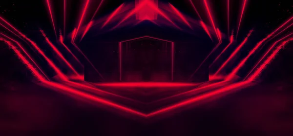 Tunnel Neon Light Underground Passage Abstract Red Background Background Black — Stock Photo, Image