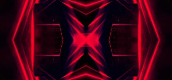 Tunnelneon Licht Ondergrondse Gang Abstracte Rode Achtergrond Achtergrond Zwart Leeg — Stockfoto