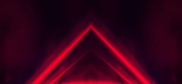 Lumină Neon Tunel Trecere Subterană Fundal Roșu Abstract Negru Fundal — Fotografie, imagine de stoc