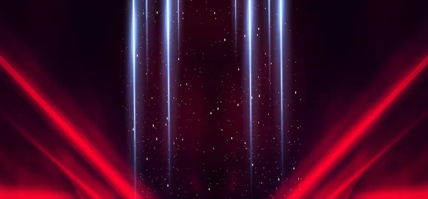 Тунельне Неонове Світло Підземний Прохід Абстрактний Червоний Фон Фон Чорний — стокове фото