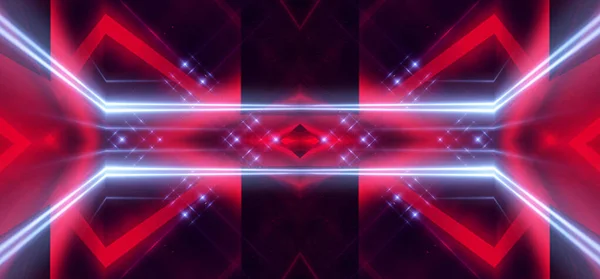 Тоннельный Неоновый Свет Подземный Ход Абстрактный Красный Фон Фон Черный — стоковое фото