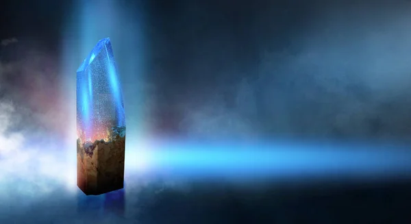Φωτιστικό Νύχτας Νέον Μπλε Φως Εποξειδικό Κρυστάλλινο Φως Teine Δωμάτιο — Φωτογραφία Αρχείου