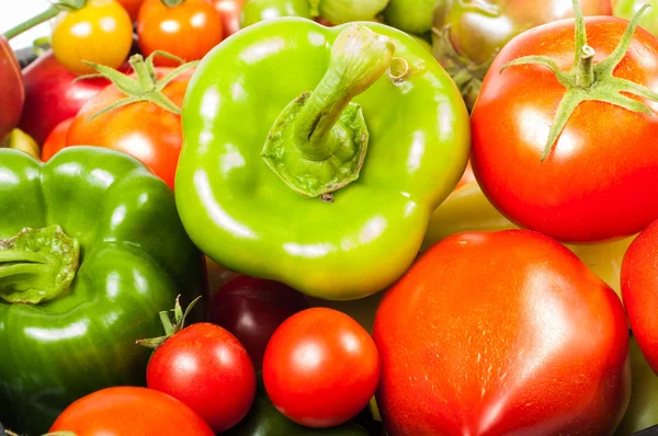 Tomates de verduras e pimentão — Fotografia de Stock