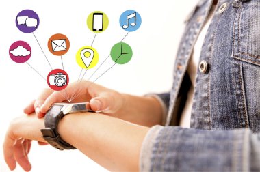 Akıllı izle aygıt ekran app simgeleri. Akıllı izle technolog