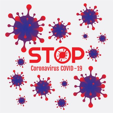 Coronavirus formülü vektör simgeleri. Koronavirüsü durdur. Coronavirus 2019 nCov, Covid 19 NCP virüs dur işaretleri, sağlık koruma etiketleri