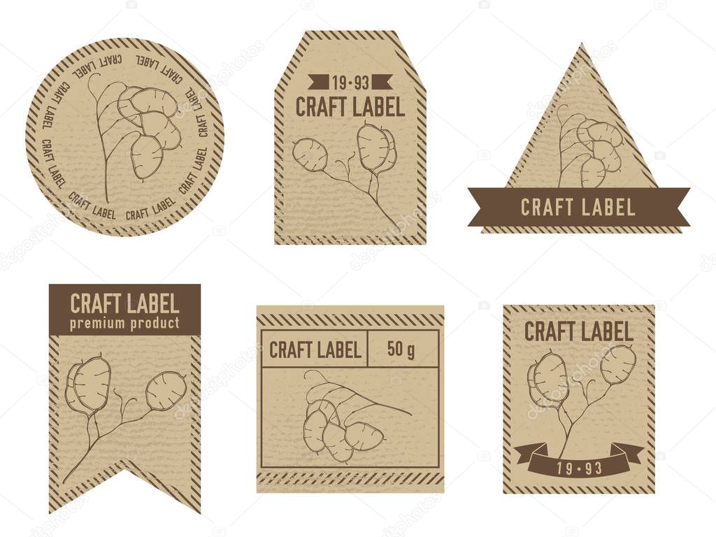 Craft labels with lunaria