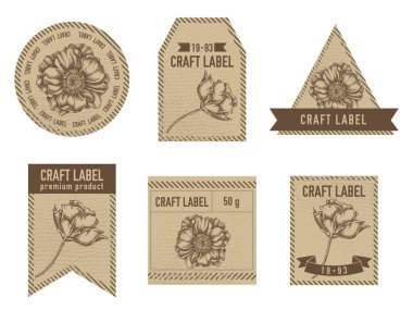 Haşhaş çiçekli el işi etiketleri