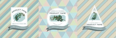 Kalanchoe resimli üç renkli etiket
