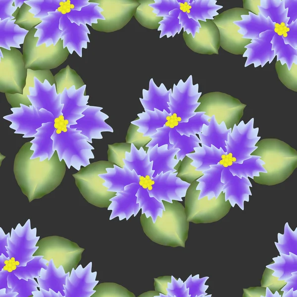 Κέλυφος εγκεφαλικό επεισόδιο ένα-χρονος λουλούδια μοτίβο σε μαύρο φόντο — Διανυσματικό Αρχείο