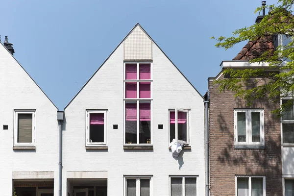 Dutch Architecture With Duvet Hanging Out — 스톡 사진