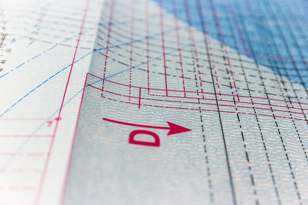 Fine Details Of Diagram Paper Show Direction — Stock Photo, Image