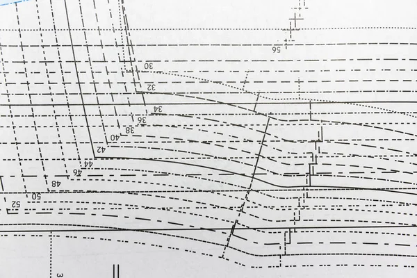 Biała księga z drukowanymi liniami graficznymi — Zdjęcie stockowe