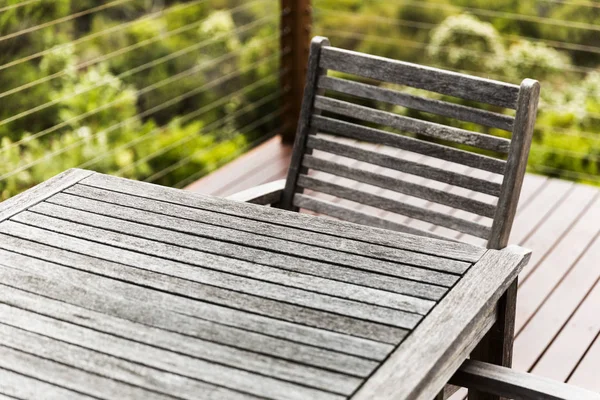 Table & Chair On Nature Veranda — 스톡 사진