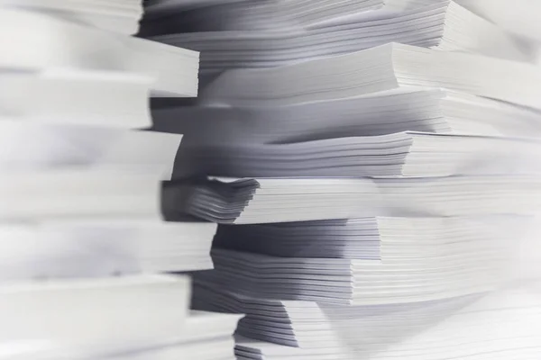Multiple Stacks Of A4 Sheets Of Paper Organised In To Perfect Amounts — Stock Photo, Image