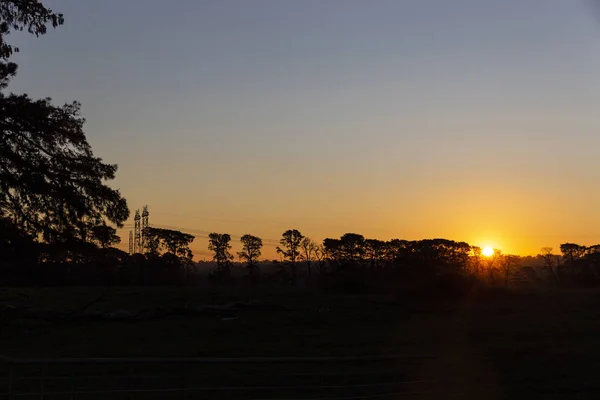 Last Light Setting Over An Australian Natural Landscape Horizon