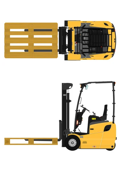 Rcounterbalance Forklift White Background Flat Vector — Stock Vector