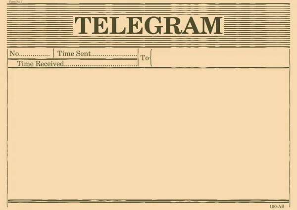 Telegram blank form — Stock Vector