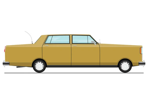 Cartoon Limousine Seitenansicht Flacher Vektor — Stockvektor
