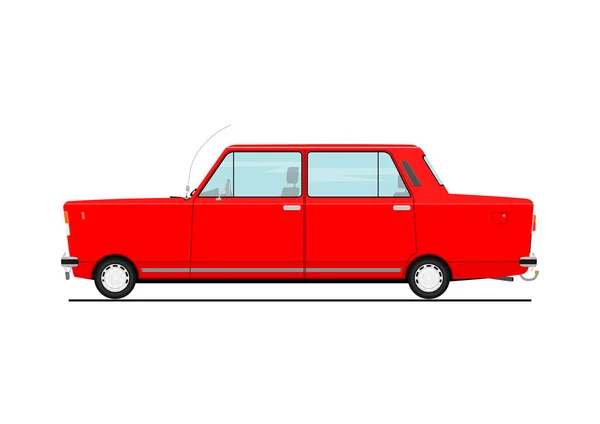 Voiture Dessin Animé Vue Latérale Vecteur Plat — Image vectorielle