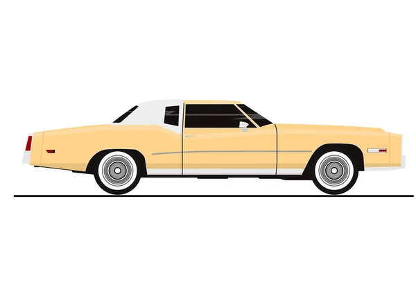 Matrica Coupé Vintage Autó Oldalnézet Lapos Vektor — Stock Vector