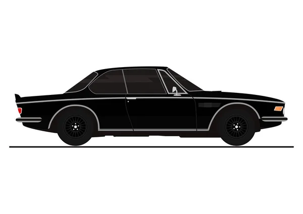 Αυτοκόλλητο Vintage Coupe Αυτοκινήτου Πλαϊνή Όψη Επίπεδη Διάνυσμα — Διανυσματικό Αρχείο
