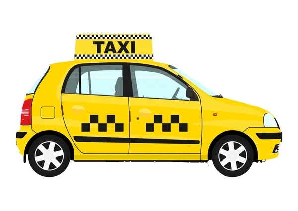 Small Asian Taxi Side View Cartoon Indian Taxi Flat Vector — Stock Vector