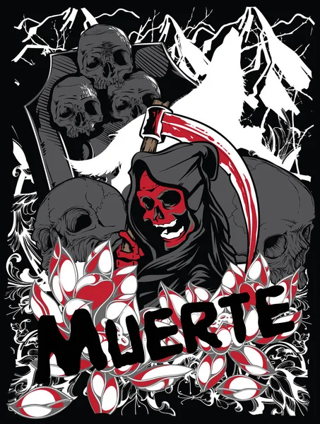 La muerteイラストベクトル形式 — ストックベクタ