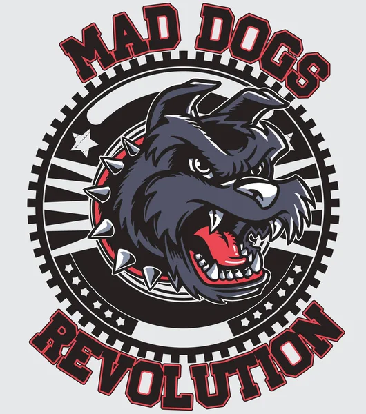 Mad Dog Revolution Illustration — Stock Vector