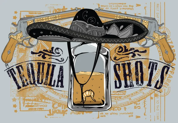 Letzter Schuss Tequila — Stockvektor