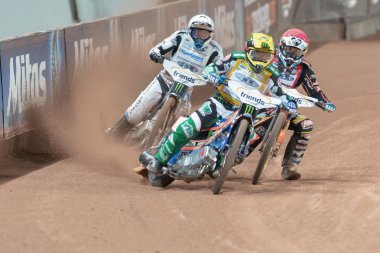 Greg Hancock Önce Michael Jepsen Jensen Stockholm Fim Speed at