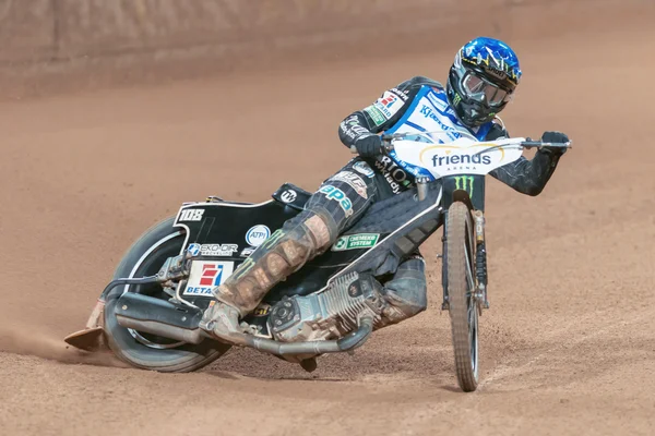 Tai Woffinden (GBR), що ведуть тепло в Стокгольмі FIM Спідвей G — стокове фото