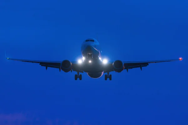 Front view of a passenger aircraft at Arlanda Airport (ARN) — Stock Photo, Image