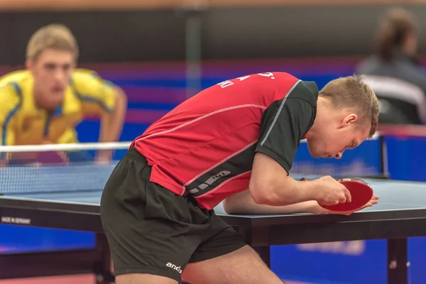 Spelare i bordtennis turneringen Soc på arena Eriksdal — Stockfoto