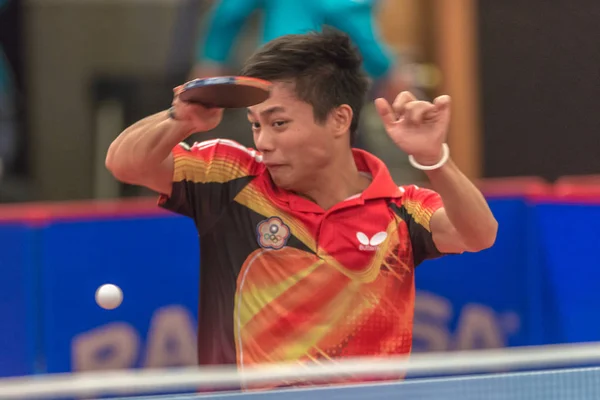 Jugadores en el torneo de tenis de mesa SOC en la arena Eriksdal — Foto de Stock