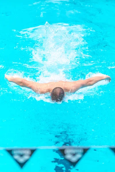 Schmetterlingsschwimmen bei den schwedischen Meisterschaften im Schwimmen — Stockfoto