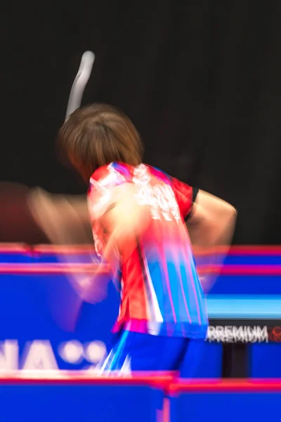 Sakura Mori (JPN) vs Jihee Jeon (KOR) in the table tennis tourna — Stock Photo, Image