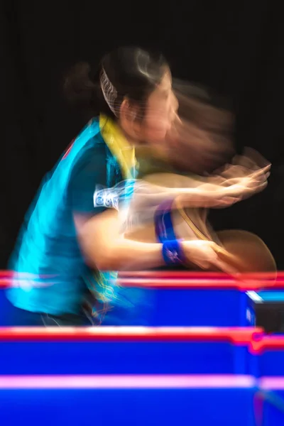 Sakura Mori (Jpn) vs Jihee Jeon (Kor) Masa Tenisi tourna — Stok fotoğraf