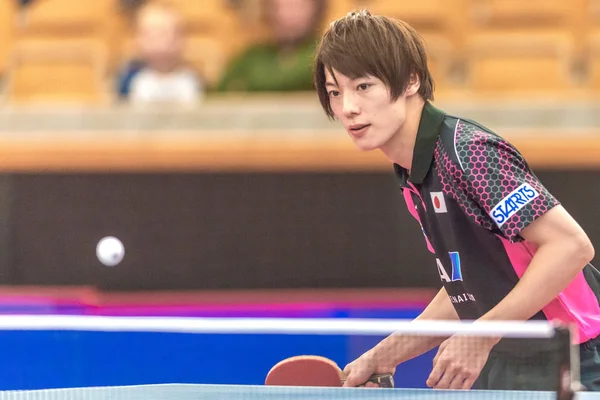 Yuya Oshima (Jpn) vs Kenta Macudaira (Jpn) na stolní tenis — Stock fotografie