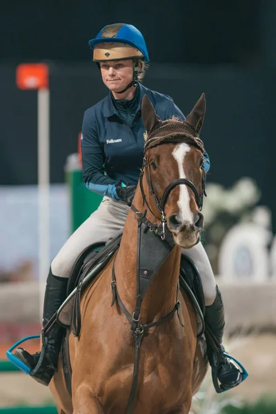 Їздити і диск конкуренції в Швеції міжнародного кінь шо — стокове фото
