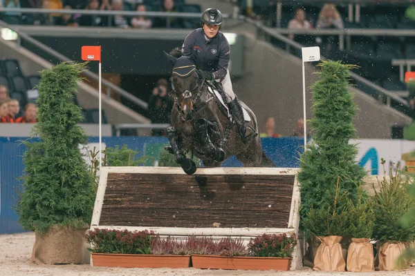 Vnitřní Cross Country událost v Švédsko mezinárodní koně Sho — Stock fotografie