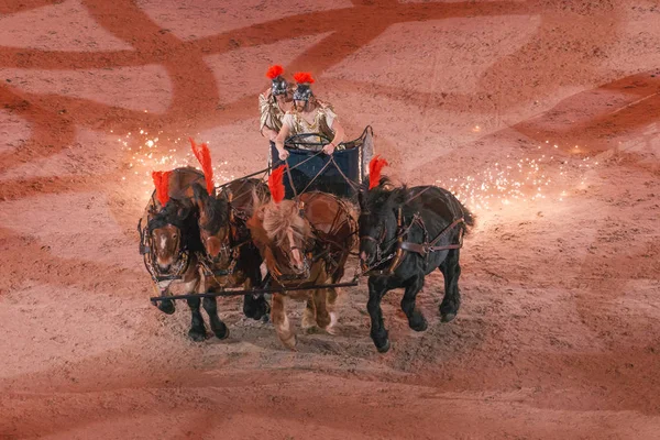 Roman empire chariot event in the Sweden International Horse Sho — Stock Photo, Image