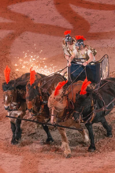 Événement de chars de l'Empire romain au Cheval Sho International de Suède — Photo