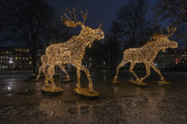 Nybrokajen led ışıkları Noel geyiği grup yapılmış