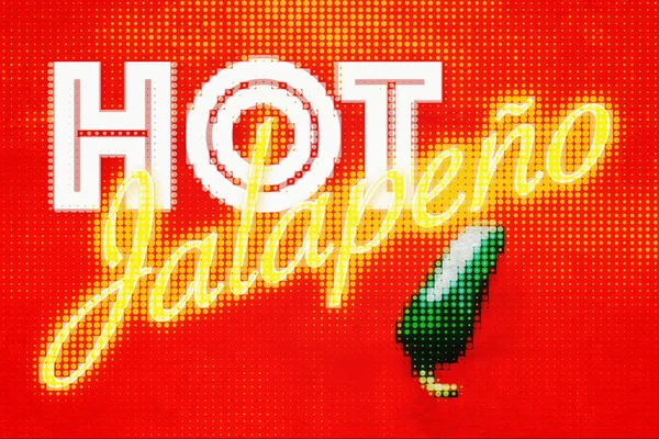 Kryddig grön paprika på röd bakgrund — Stockfoto