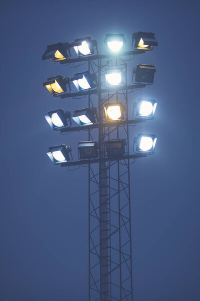 Floodlights at th bandy game between Hammarby and Bollnas