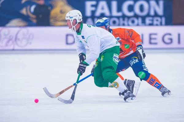 Pizzoni Elfving och Hellmyrs på Bandymatchen mellan Hammarby — Stockfoto